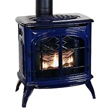 Thelin DV Gas Stove Cobalt Blue Front View