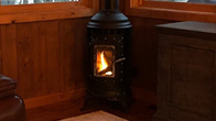 Parlour DV Gas Stove - Satin Black, Nickel High Light